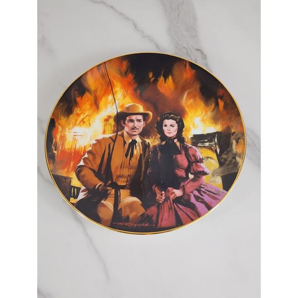 Cambiar Gone With The Wind Plate 1988 The Burning Of Atlanta Fine China Vintage - Picture 9 of 13